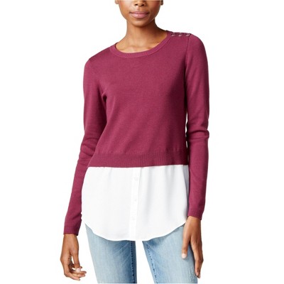 maison Jules Womens Layered-Look Pullover Sweater