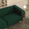 Modern Plush Polyester Upholstery Sofa with Turn-Out Armrests, Stainless Steel Accents & Removable Spring Cushions, 15cm Gold Legs - 4 of 4