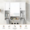 CAVINAS 35"x28" Modern Wall Mounted Bathroom Storage Cabinet with Mirror,Bathroom Wall Medicine Cabinet with Doors,Shelves & Towel Bars,White - 4 of 4