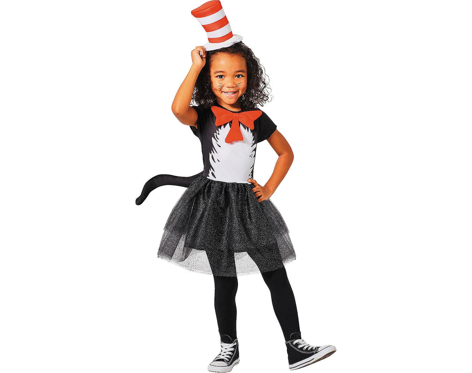 Dr. Seuss Girl's The Cat in the Hat The Cat Dress Halloween Costume Dress