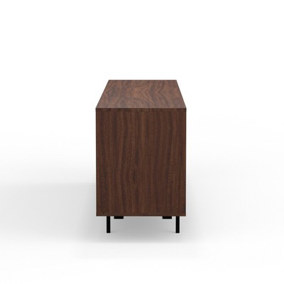 Modern Atlas 81.5" Highboy TV Console with Walnut, White, and Black Finish