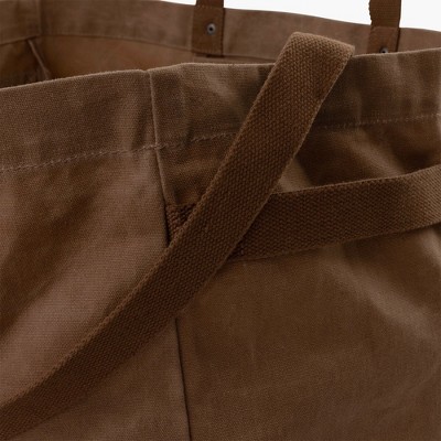 Barebones Neelum Large Brown and Black Waxed Canvas Tote Bag