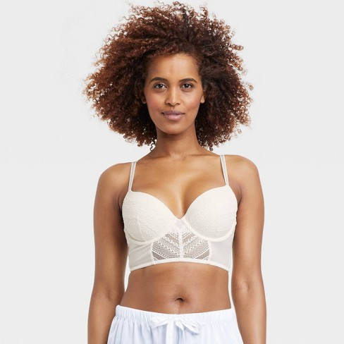 Women's Lightly Lined Demi Longline Bra - Auden™ White 36a : Target