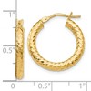 Black Bow Jewelry 3mm Crisscross Round Hoop Earrings in 14k Yellow Gold, 22mm (7/8 Inch) - 4 of 4