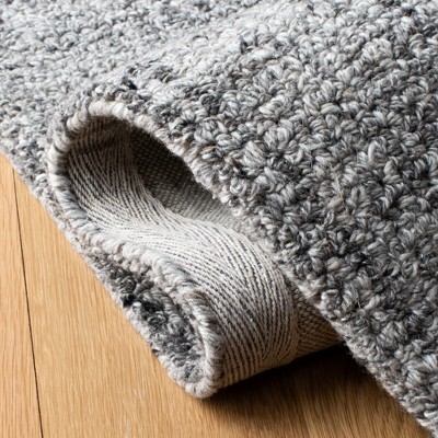 Grey and Black Abstract Hand-Tufted Wool Area Rug