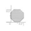 Black Bow Jewelry Rhodium Plated Sterling Silver Grooved Octagon Lapel or Tie Pin, 13mm - 3 of 4