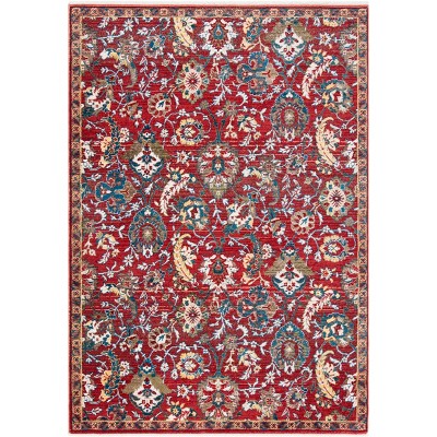 Rust and Ivory Synthetic Rectangular Area Rug, 5'1" x 7'5"