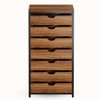 7 Drawer Storage Dresser Cabinet with Wheels, Industrial Wood Chest Organizer with Metal Frame, Mobile Drawer Unit for Office,Bedroom,Living Room - 3 of 4