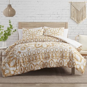 VCNY 3pc Full/Queen Panther Boho Medallion Comforter Set Gold: Hypoallergenic Microfiber, Machine Washable - 1 of 4