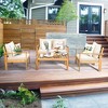 Costway 8PCS Patio Furniture Set Acacia Wood Thick Cushion Loveseat Sofa Off White\Turquoise\Grey - 2 of 4