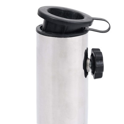 Gray Granite Wheeled Umbrella Base with Stainless Steel Tube