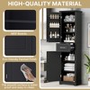 Rbied 20 in. W x 11.8 in. D x 72.5 in. H Black Wood Linen Cabinet Storage Cabinet with Adjustable Shelves - 3 of 4