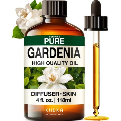 KUKKA Gardenia Essential Oils - 4 Fl Oz - for Hair, Skin, Diffuser, Aromatherapy & DIY Soap Making Scent