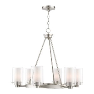 Livex Lighting Manhattan 6 - Light Chandelier in  Brushed Nickel - 1 of 4