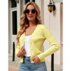 Coolmee Women's Cropped Cardigan Knit ShrugsTops V Neck Button Down Sweaters - 4 of 4