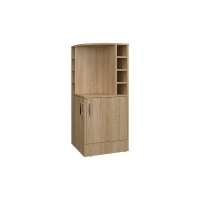 Vynxaria Toyei Corner Bar Cabinet with Open Shelves and Hidden Storage ¨C Black Finish
