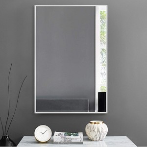 Dovelina Modern Rectangular Aluminium Fine Edge Black Hanging Mirror Decorative Wall Mirror - 1 of 4