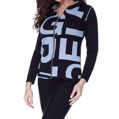 Women's Abstract Hooded Cardigan - ANGEL
