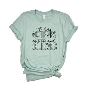 Simply Sage Market Women's Body Achieves Mind Believes Short Sleeve Graphic Tee - 1 of 3