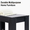Narrow Sofa Side Table with 2-Tier Open Storage Spaces for Bedroom Living Room BLACK - 4 of 4