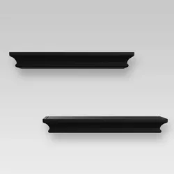 2pc Traditional Wall Shelf Set Black - Threshold™