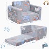 Inhand Kids Sofa, 2-in-1 Soft Toddler Couch Fold Out, Toddler Chair Comfy with Cute Designs, Convertible Sofa to Lounger for Girls and Boys - 2 of 4
