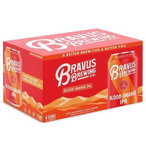 Bravus Non-Alcoholic Blood Orange IPA - 6pk/12fl oz Cans - 1 of 4