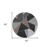 Chocolate Gray And Charcoal Geometric Washable Indoor Outdoor Area Rug - 3 of 4