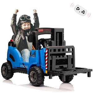 12V Ride On Forklift Car, Kids Battery Powerd Electric Ride On Car with Liftable Fork and Pallet, Remote Control, Music - 1 of 4