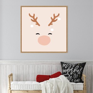 Amanti Art 30"x30" Deer and Baubles by Orara Studio Framed Canvas Wall Art Print - 1 of 4