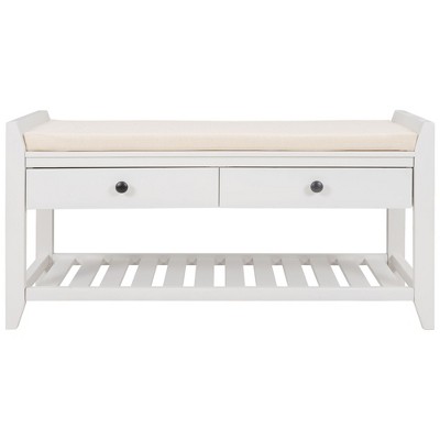NicBex Modern 39" Storage Bench with 2 Drawers and Bottom Shelf for Entryway and Living Room