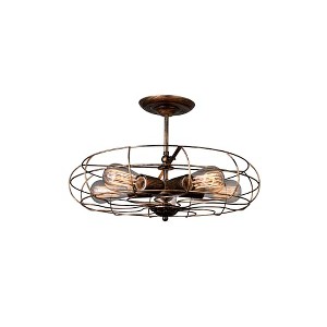 CWI Lighting Pamela 5 Light Flush Mount With Antique Copper Finish - 1 of 4
