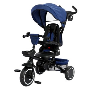 Kinder King 8 in 1 Kids Baby Stroller Tricycle Folding Toddler Trike w/Adjustable Push Handle - 1 of 4