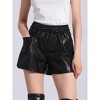 Allegra K Women's Faux Leather High Waisted PU Shorts - 2 of 4