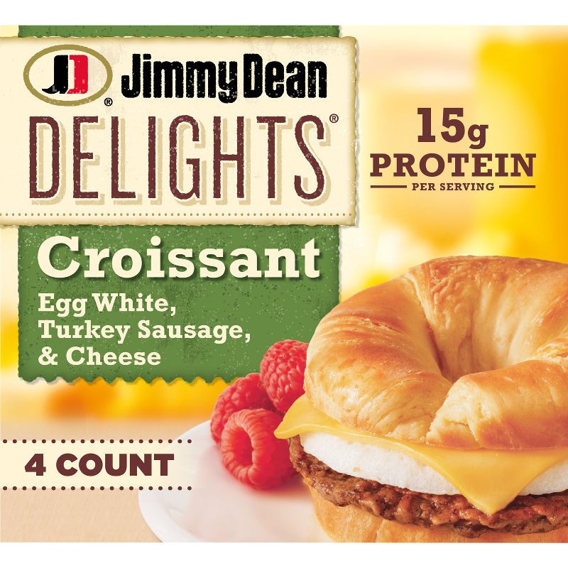 Jimmy Dean Delights Turkey Sausage, Egg Whites, & Cheese Frozen Croissant - 4ct, 1 of 14