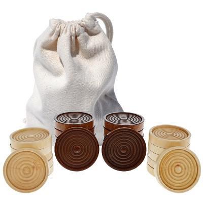 WE Games Wooden Checkers with Stackable Ridges