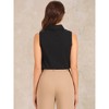 INSPIRE CHIC Women's Sleeveless Collared Business Work Tops Button Down Bodysuit - 3 of 4