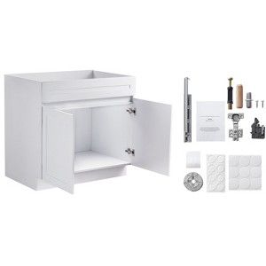 VEVOR Shaker Base Cabinet, 36-Inch Unassembled Sink Base Cabinet, 36" W x 24" D x 34.5" H Ready to Assemble Cabinet, White - 1 of 4