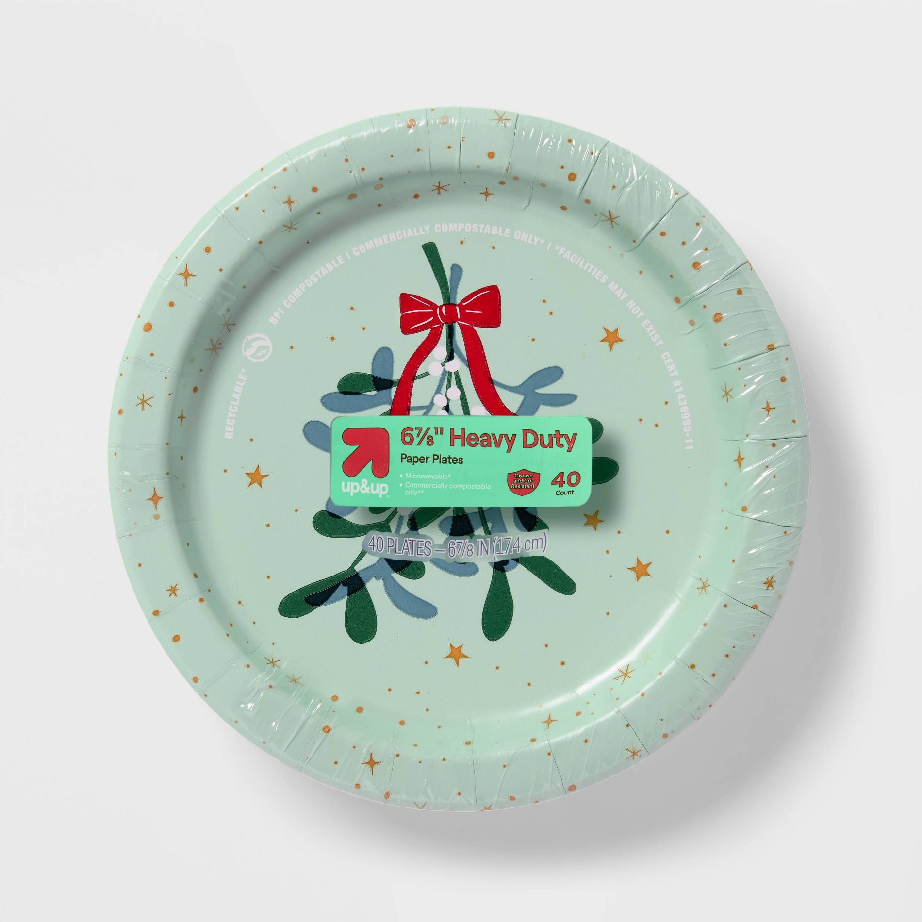 Holiday Disposable Plates - Holly - 7" - 40ct - up&up™
