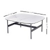 PAGED Coffee Table Low Square Center Table Modern Rock Beam Ceramic End Table with Spacious Desktop for Living Room, Office - 2 of 4