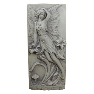 Northlight 31" Ivory Fairy and Lily Flower Wall Plaque - 1 of 4