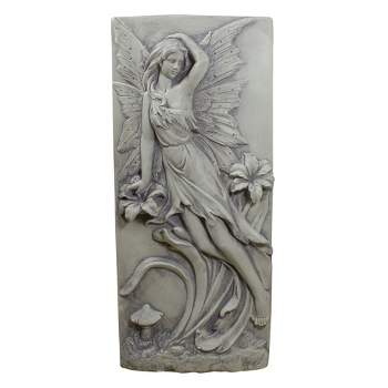 Northlight 31" Ivory Fairy and Lily Flower Wall Plaque