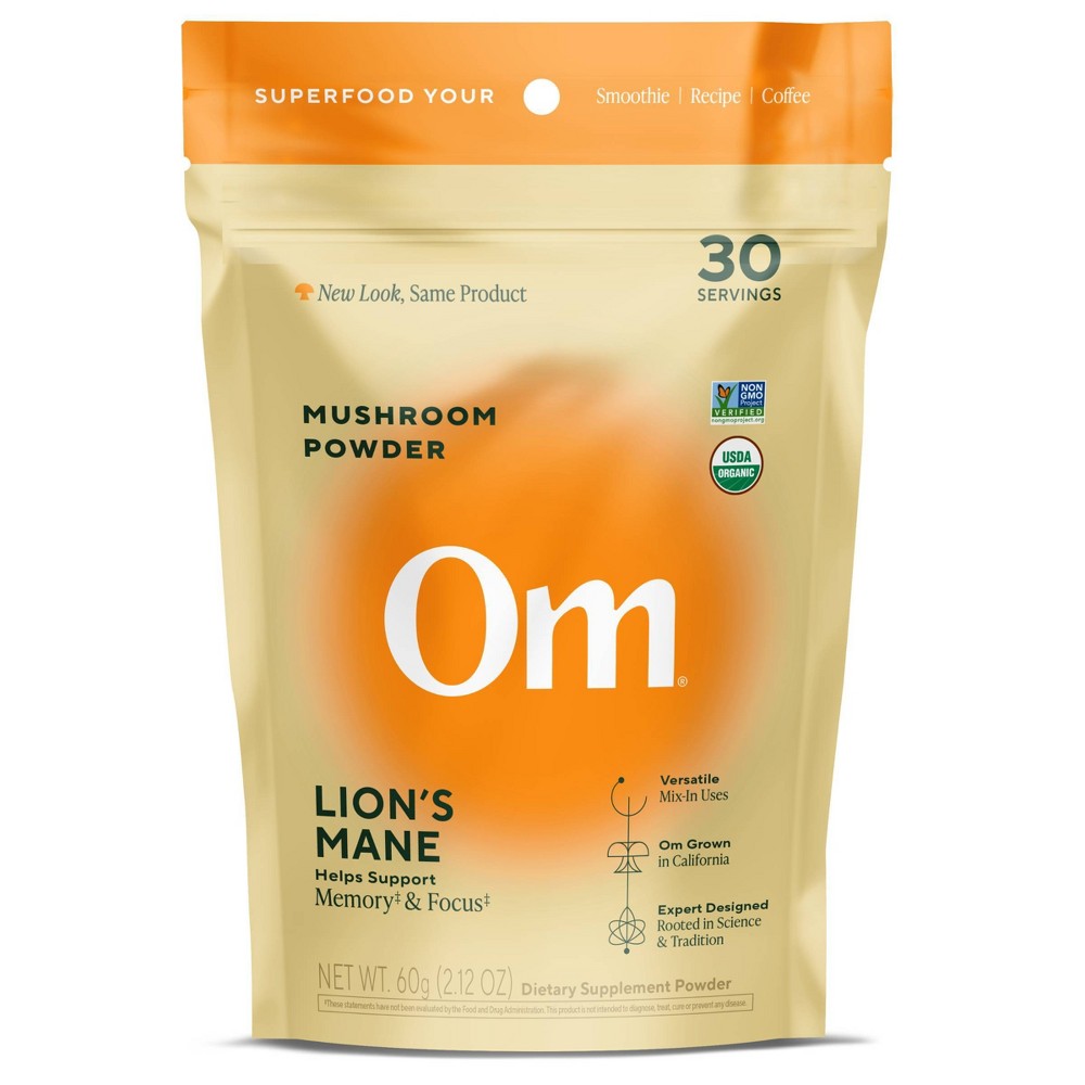 Om Mushrooms Lion's Blend Superfood Vegan Powder - 2.11oz