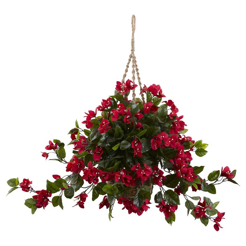 Nearly Natural Bougainvillea Hanging Basket UV Resistant (Indoor/Outdoor), 1 of 7