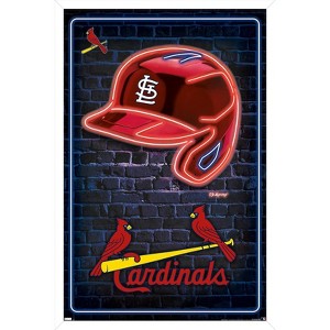 Trends International MLB St. Louis Cardinals - Neon Helmet 23 Framed Wall Poster Prints - 1 of 4