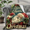 Lomsoe Retro Santa Claus Print Flannel Blanket - All Seasons Soft Cozy Warm Throw Blanket for Bed, Napping, Camping, Travel, Office - 3 of 4