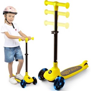 SereneLife 3-Wheel Foldable Kid Kick Scooter - Adjustable Handlebar, LED Lights - 1 of 4