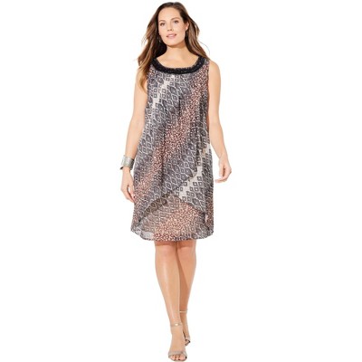 Catherines Women's Plus Size Tulip Overlay Dress