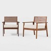 Saracina Home Mid-Century Modern Slatted Outdoor Acacia Arm Chair 
 - 4 of 4