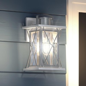 Urban Ambiance Luxury Colonial Outdoor Wall Light,  16"H x 7.5"W,  Stainless Steel Finish, UHP1223 - 1 of 4